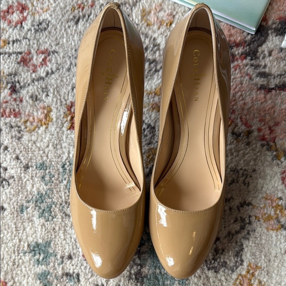 Cole Haan Women's Beige Patent Heels